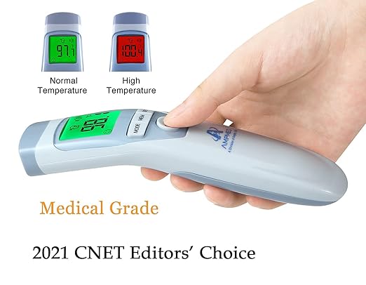 Amplim Bundle - Amplim Non-Contact Infrared Digital Forehead Thermometer for Baby Hospital Medical Grade No Touch (Pack of 3)