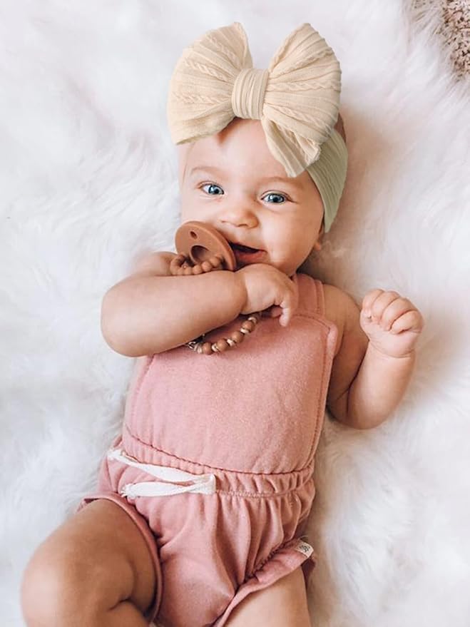 AQOKKA Baby Bows Headbands Nylon Baby Girl Headbands Soft Handmade Hairbands Toddler Hair Accessories for Girls Baby Newborn Infant Kids