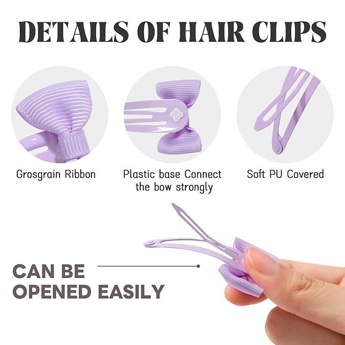 40PCS Hair Bows Clips for Toddler Girls, 2 Inch 20 Colors Grosgrain Ribbon Non Slip Metal Colorful Snap Hair Bows Barrettes for Baby Women Girls Toddler Kids Teens