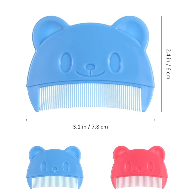 Toyvian 6 Pcs Cradle Cap Combs: Cradle Cap Brush, Plastic Cute Bear Shaped Baby Hair Combs - Double Sided & Gentle Touch - Fine Tooth Bath Brush for Newborn Baby Dandruff (Random Color）