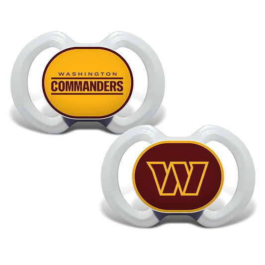 BabyFanatic Pacifier 2-Pack - NFL Washington Commanders - Officially Licensed League Gear