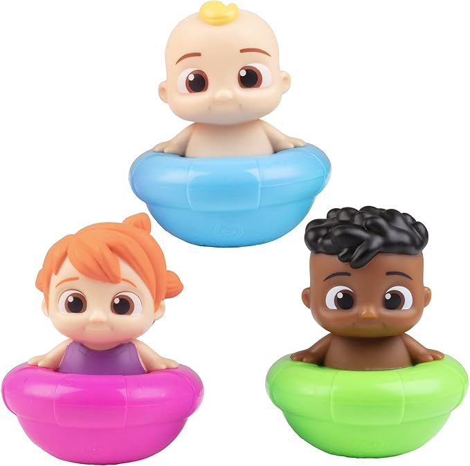 CoComelon Floating Water Toy Set 3-Pack - JJ, Cody, YoYo Figures - Officially Licensed - for Bath Tub, Pool, Swimming - Gift for Toddlers, Preschoolers & Kids 18mo+