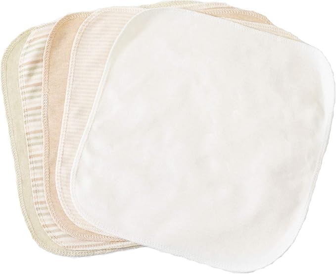 Lion bear 10 Pack Reusable Colored Organics Baby Washcloths, Soft Absorbent Organic Cotton Washable Saliva Towel Face Wipes,Face Towel, Natural Baby Wipes for Sensitive Skin (Multicolor)