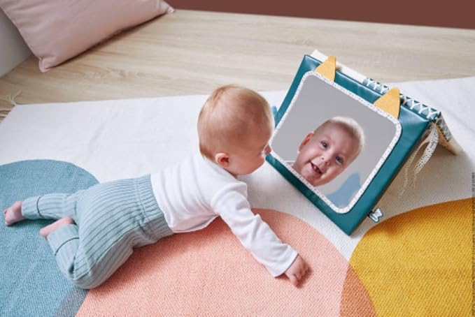 Kaloo - Stimuli - My Sensorial Mirror - Soft Multi Textured Toy for Babies - Early Developments - Polyester - from Birth - K227001.