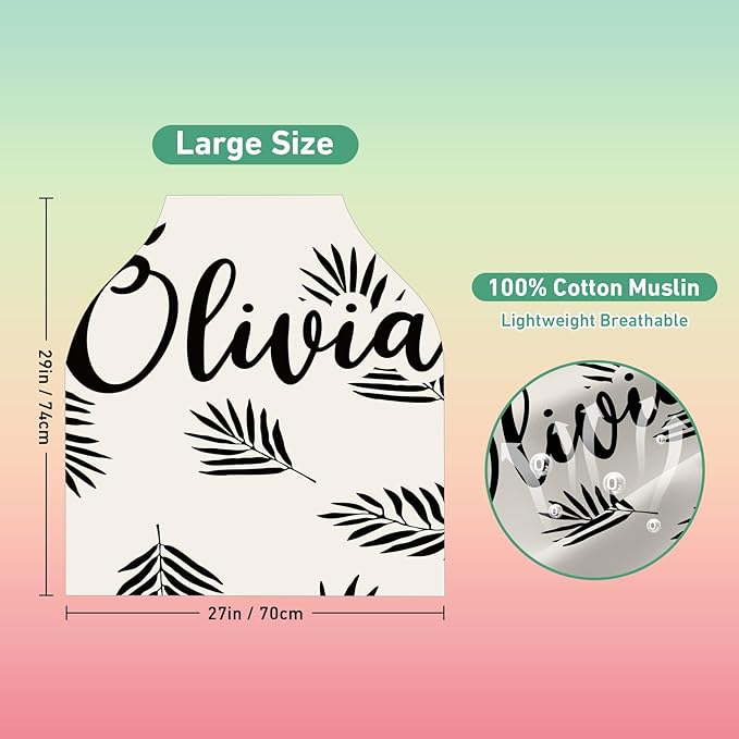 Custom Name Car Seat Canopy - Baby Car Seat Covers, Infant Stroller Cover, Black PatternCarseat Canopy Christmas Birthday Gifts for Girls and Boys