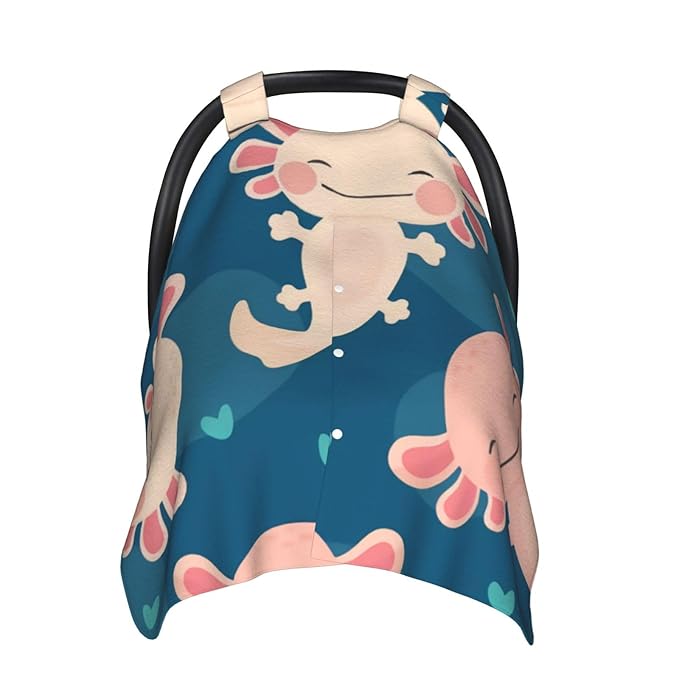 Axolotl Kawaii Baby Car Seat, Rain Shelter, Multifunctional Nursing Cover for Newborns, Mother Care, Breastfeeding, Black