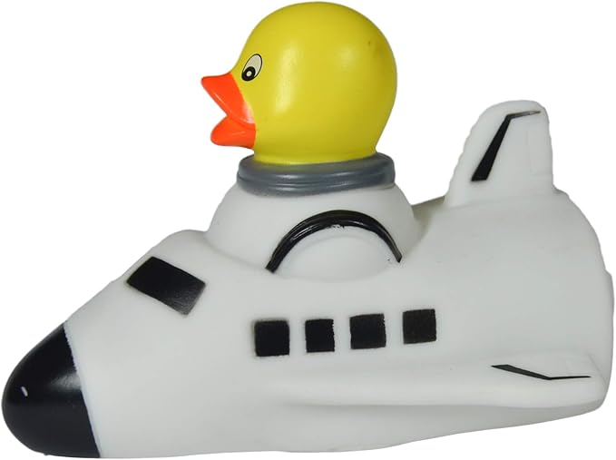 Rubber Duck Space Venture Shuttle, Waddlers Brand Toy Bathtub Rubber Ducks That Floats Upright, Birthday Baby Shower, All Depts.Space Venture Future Dreaming Favor Gift