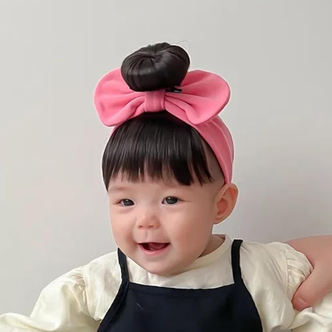 Lovely Bowknot Wigs for Baby Girls Toddler Fashion Headband Newborn, Off-White