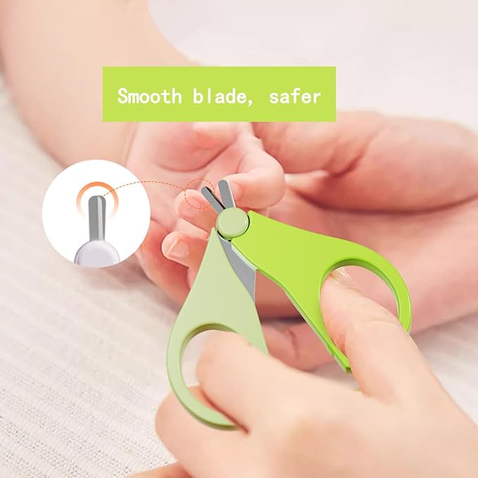 Baby Nail Trimmer, 4-in-1 Baby Nail Clippers Kit,Nail File & Tweezers, Baby Manicure Kit for Newborn, Infant & Toddler, Mothers Day Gifts (Green)