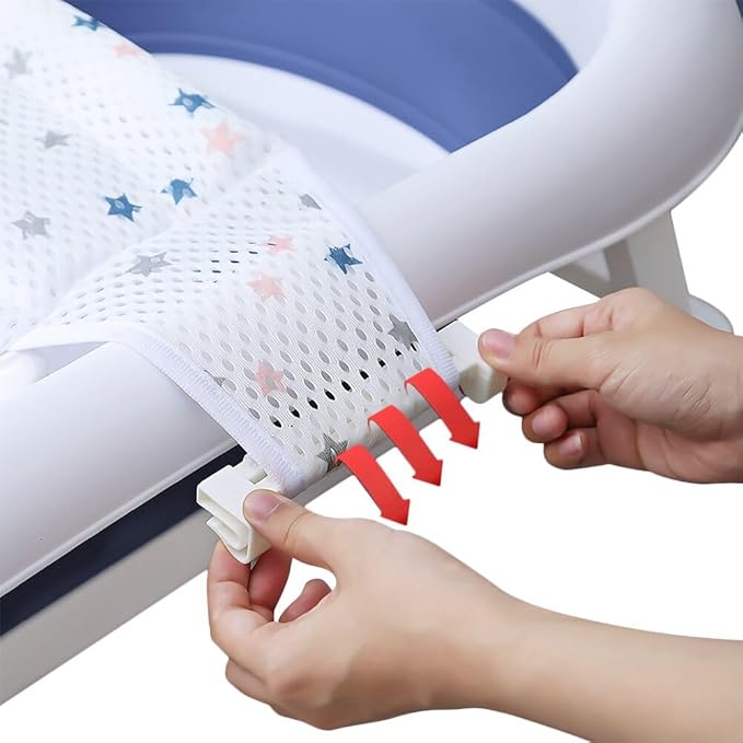 Baby Bath Seat Support Net Soft Infant Bathing Seat Support Mat Suspension Shower Pad Adjustable Non-Slip Newborn Bathtub Sling Mat Baby Sink Bather Tub Shower Net Bathtub Sit Up Mesh 0-6 Month
