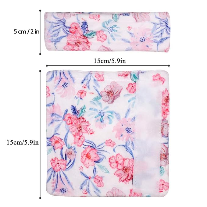 Baby Car Seat Belt Covers, Floral Stroller Seat Strap Covers, Car Seat Straps Shoulder Pads for Girls Boys, Mink Seat Belt Protectors for Car Seats/Pushchair, for Kids Newborn Infants Toddlers