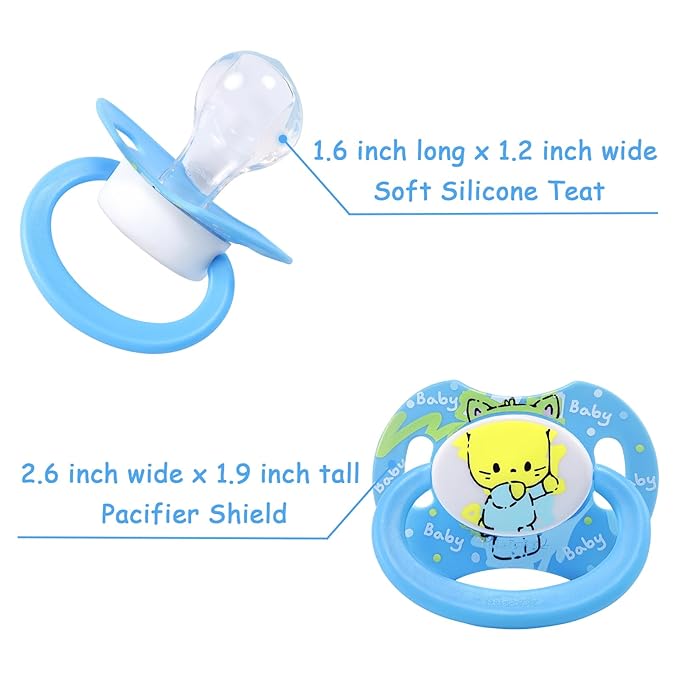 LittleForBig Bigshield Generation-II Adult Sized Pacifier Baby Cuties Pattern Blue Kitty