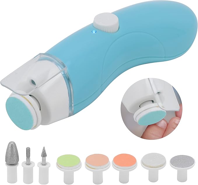 Toddler Nail Clipper, Electric Baby Nail Trimmer Baby Nail Clippers Kids Nail Clippers Infant Nail Clippers Toddler Fingernail Clippers for Baby Fingernails Care (Light Blue)