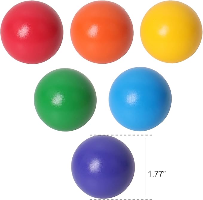 SHIERDU Wooden Rainbow Ball, 6 Colorful Wooden Ball Toys, Suitable for Toddlers and Babies to Grip, Ball and Stacker Matching