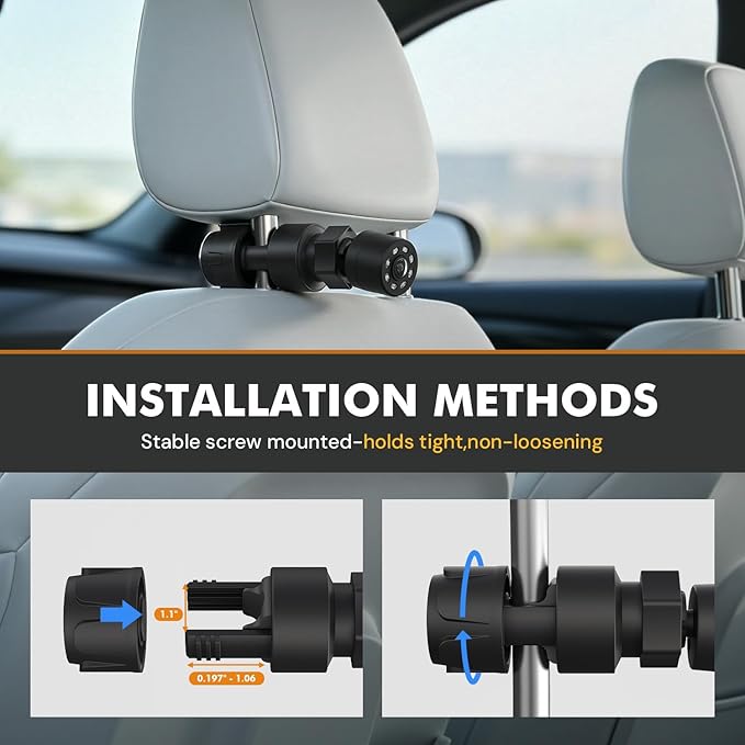 Itomoro 1080P HD Baby Car Camera with Unique Adjustable Mount, Rear-Facing Infant Monitor - 4.3'' Night Vision Anti-Glare Display, 150° Wide-Angle Lens, Easy Install & 360° Rotation for Safety