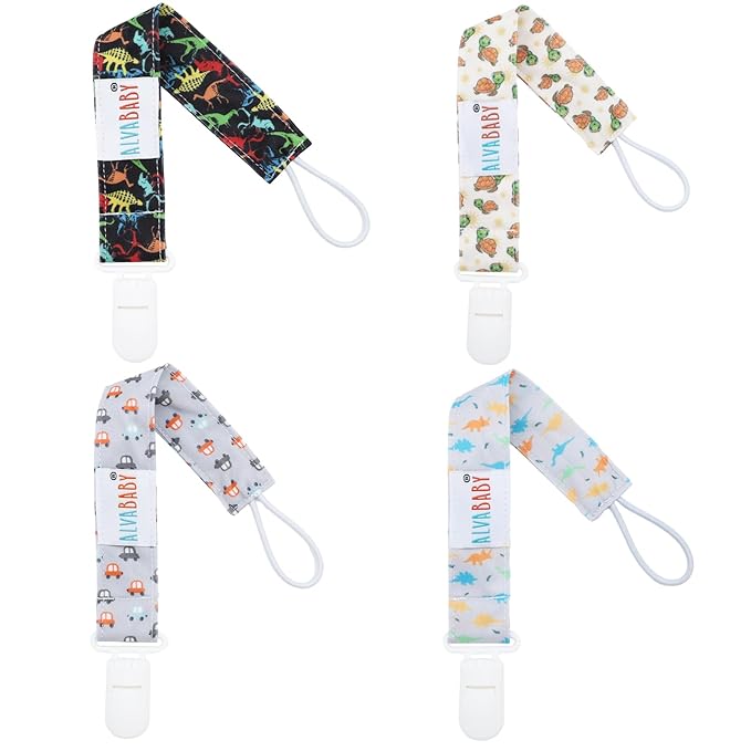 ALVABABY Pacifier Clips 8 Pack Pacifier Binky Paci Holder Leashes for Baby Teethers 8DP08