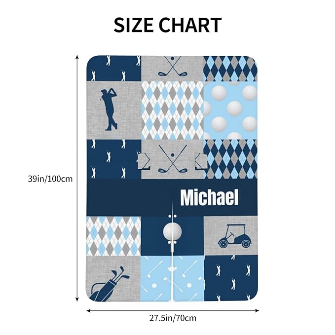 Personalized Baby Car Seat Canopy for Babies with Name, Custom Car Seat Covers for Boys, Infant Opening Minky Nursing Breastfeeding Stroller Cover Carseat Canopies for Newborn (Golf Theme)
