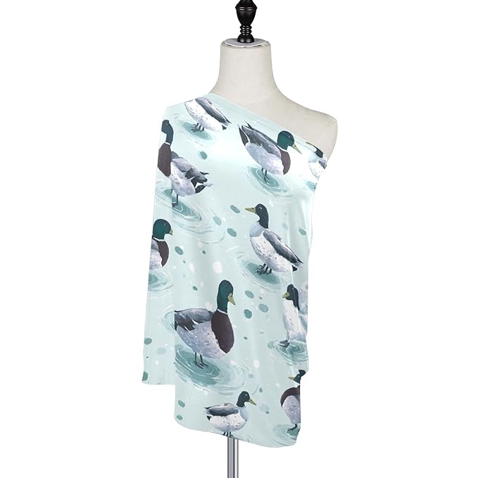 Cute Mallard Ducks Baby Car Seat Covers Farmhouse Animals Carseat Canopy Soft Infant Stroller Cover Nursing Breastfeeding Covers for Girls Boys Newborn Fit Summer Spring Autumn