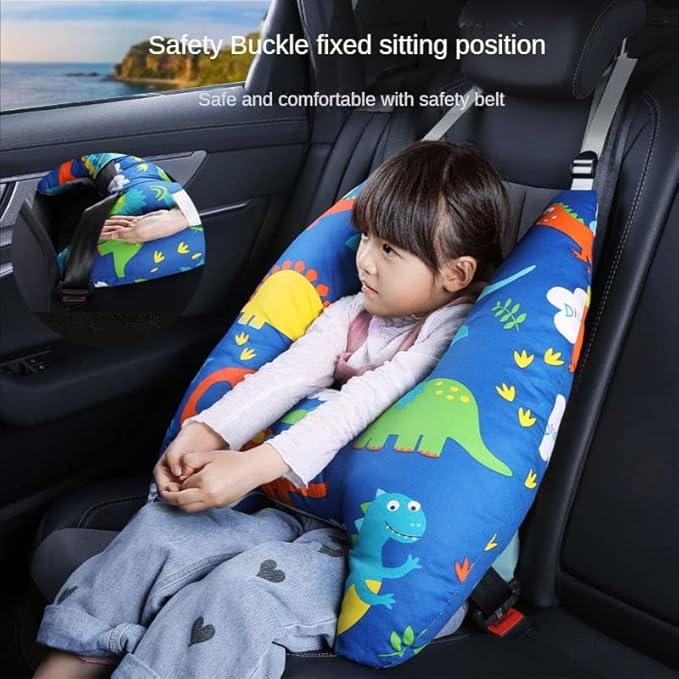Car Back Seat Belt Pillow for Kids, Extra Soft Support Travel Pillow for Head Neck and Shoulder in Car, Universal Carseat Strap Cushion Pads for Childs Baby People (NO3)