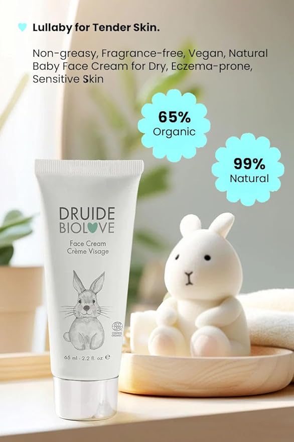 BioLove Baby Face Cream Baby Beauty Body Face Moisturizer,Natural Hydration for Dry & Eczema-Prone Skin Care, Fragrance, Alcohol-Free Formula – 65 ml (2.2 oz Size Chamomile Canada Made by Druide