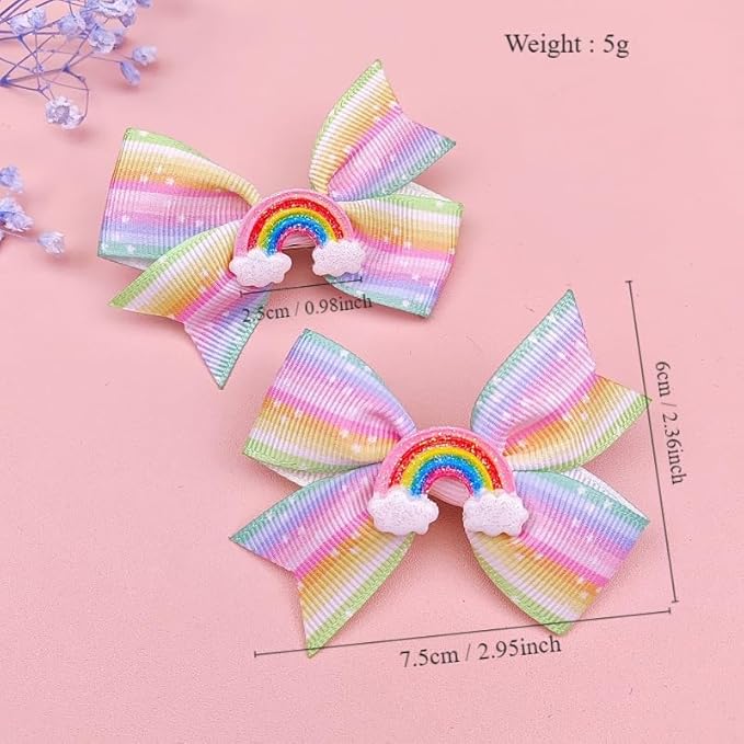 Baby Rainbow Cloud Headband Girls Hair Clips Pin Cloud Hair Band Rainbow Headwear BBG17 (Hair Clips-A)