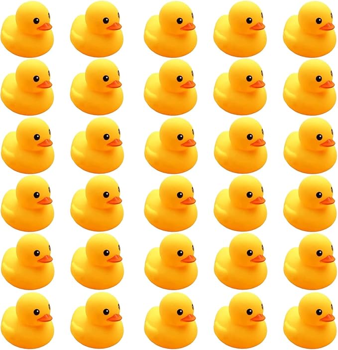 CICITOYWO Yellow Rubber Ducks, 30pcs Preschool Small Bath Toys Bathtub Floating Duckies Gift for Baby Shower Infants Kids Toddler Party Decoration (Small)