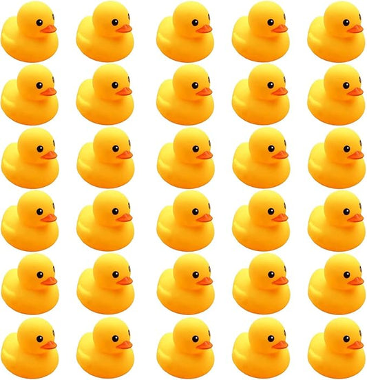 CICITOYWO Yellow Rubber Ducks, 30pcs Preschool Small Bath Toys Bathtub Floating Duckies Gift for Baby Shower Infants Kids Toddler Party Decoration (Small)