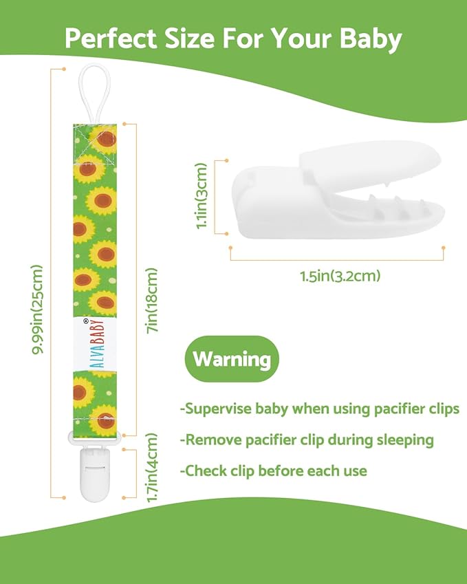 ALVABABY Pacifier Clips 8 Pack Pacifier Binky Paci Holder Leashes for Teethers 8DBP07A