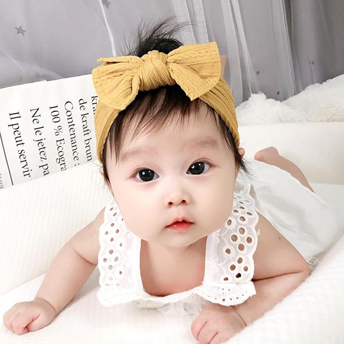 Baby Girls Soft Bows Headband and Daisy Flower Sunglasses Set Hair Bow Headwrap Hair Accessories for Toddler Infant