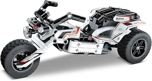 iM.Master - Moto Blanca 2 en 1 - Maqueta de Moto Technic Combinable con Coche F1 - Pull Back - Bloques de Construcción Adultos y Niños - 198 Piezas - Juegos Educativos STEM - Maqueta para Construir