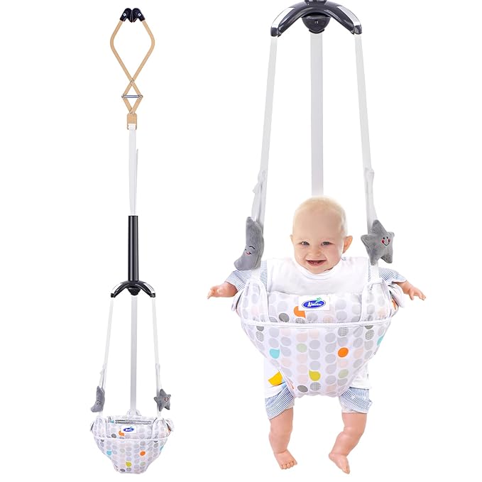 Baby Doorway Jumper, Baby Jumper for Indoor/Outdoor Play, Doorway Jumper for Baby with Adjustable Strap, Easy to Assemble & Store (Ideal Gift for 6-24 Months)