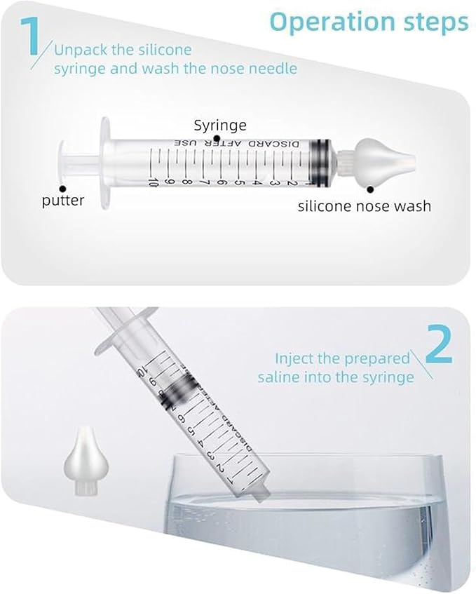 Silicone Baby Nasal Aspirator,Syringe Nasal Irrigator,10ml Nasal Irrigator Portable Infant Nose Cleaner Nose Aspirator with Cleanable (Pink)