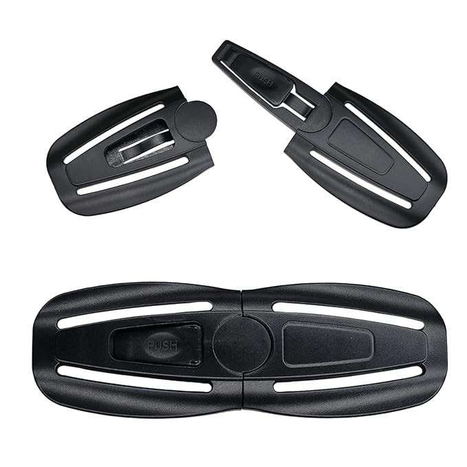 2 Pack Child Seat Chest Clip,Baby Seat Chest Harness Buckle Seat Chest Stroller Chest Universal Replacement for Baby and Kids Trend (Black)