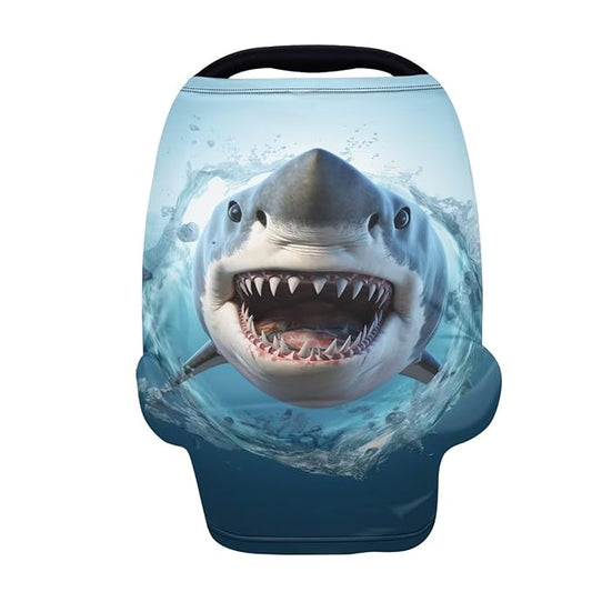 Upetstory Shark Stretchy Car Seat Covers for Infant Car Seat Cover Multi-use Carseat Canopy Cover,Nursing Cover,Grocery Cart Cover,High Chair Cover