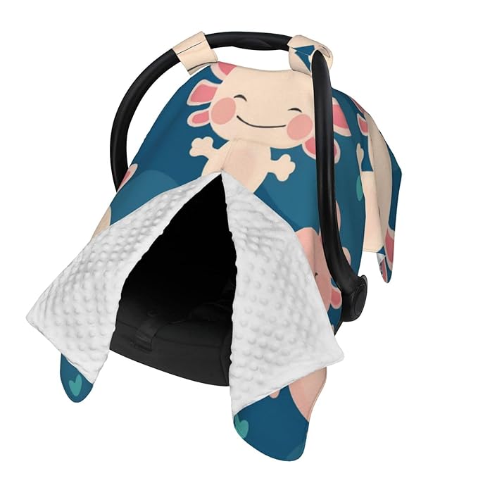 Axolotl Kawaii Baby Car Seat, Rain Shelter, Multifunctional Nursing Cover for Newborns, Mother Care, Breastfeeding, Black
