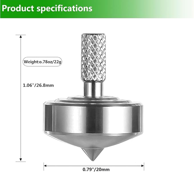 Stainless Steel Spinning Top, Precision Mini Desktop Gyroscope, Kill Time Reduce Stress ADHD Toys, Perfect Balance Gyro (3PCS Black+Silver+Iridescent Style 2)