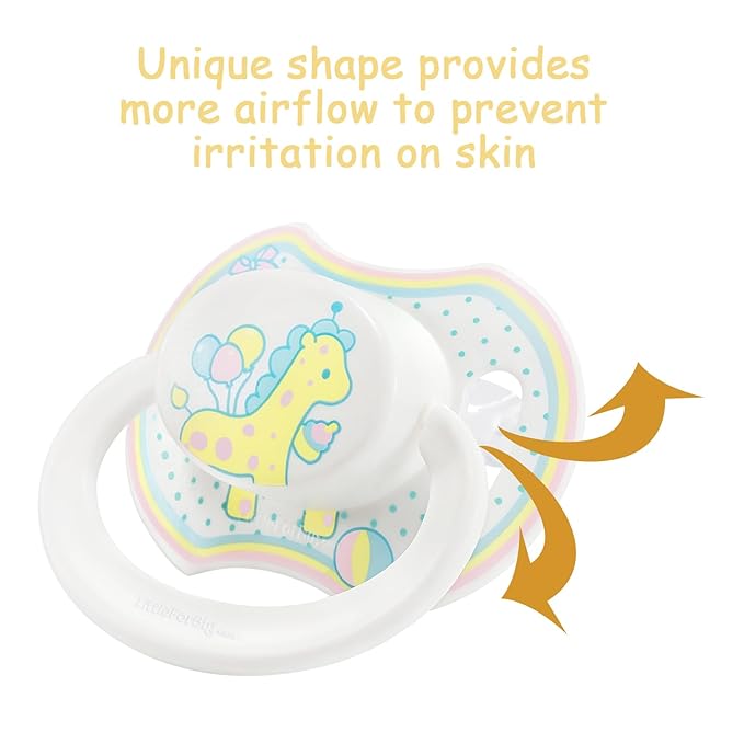 LittleForBig Bigshield Gen-II Adult Sized Printed Pacifier Baby Giraffe Pattern Yellow