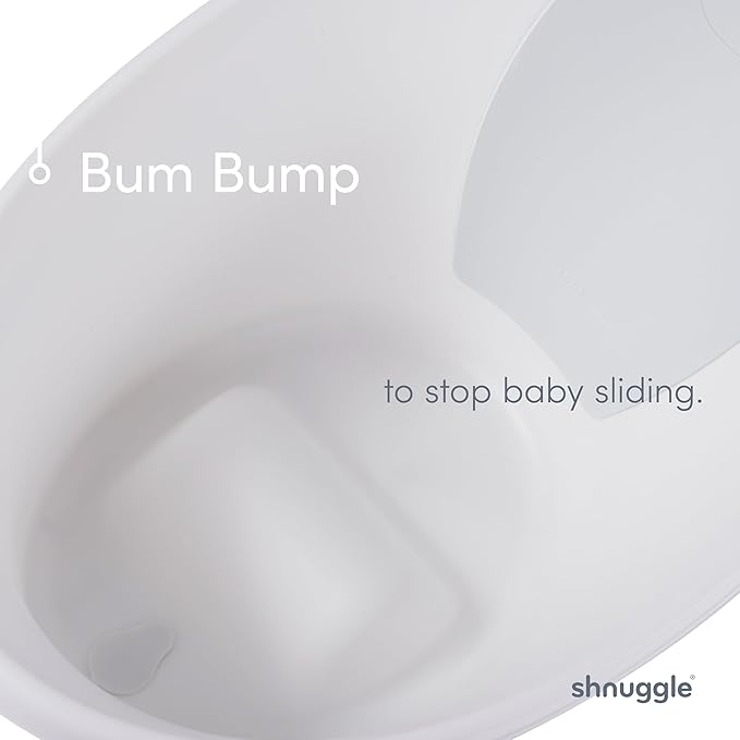 Shnuggle Newborn Baby Bath | Built in Support Bump and Soft Backrest | Suitable from Newborn | Bath Seat Support Includes Plug | Eucalyptus Green