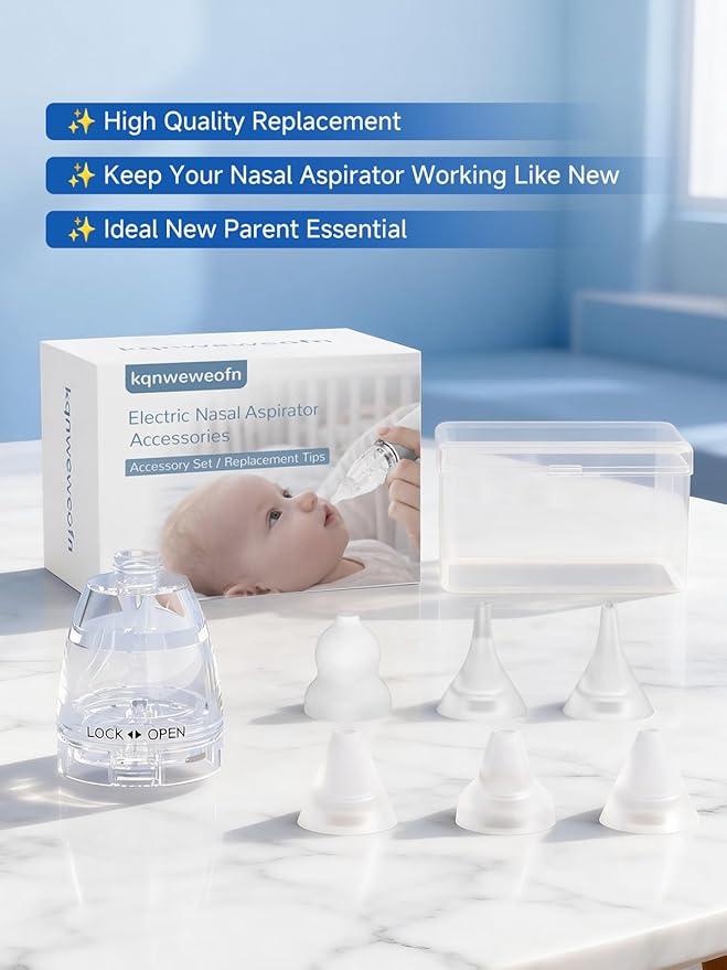 Nasal Aspirator Replacement Tips Compatible with GROWNSY, X-Bosak, Soft Silicone Baby Nose Suction Parts, BPA-Free Accessories