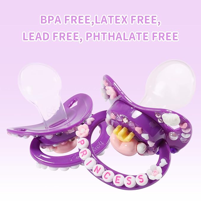CutiePlusU Adult Sized Pacifier Dummy Big Shield DIY Handmade Darkpurple
