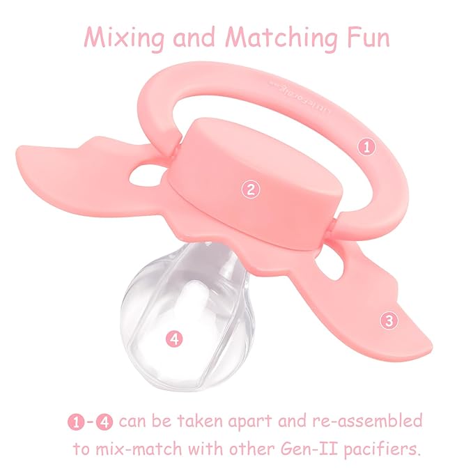 LittleForBig Bigshield Generation-II Adult Sized Pacifier - Baby Bat Pacifier Pink