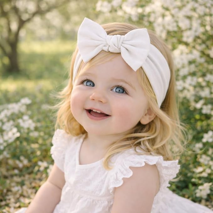 Baby Girl Headbands-Infant,Toddler Cotton Handmade Hairbands with Bows Child Hair Accessories