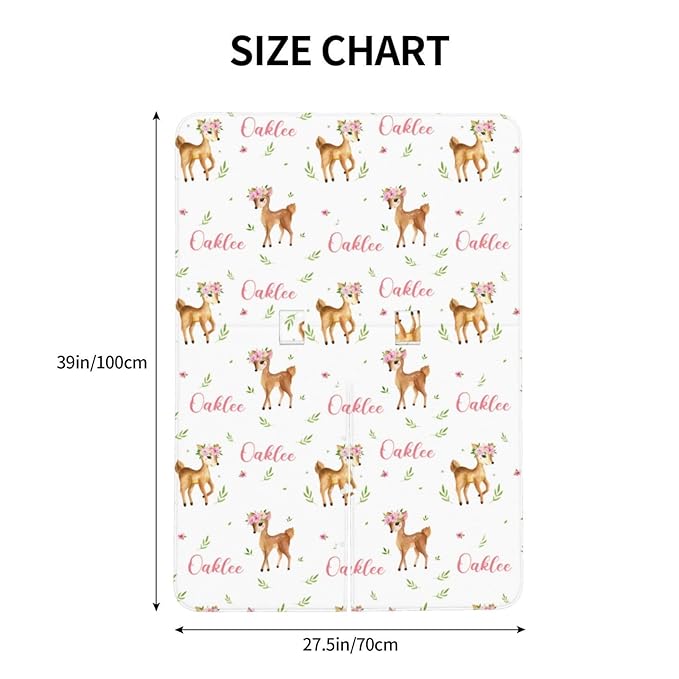 Personalized Baby Car Seat Canopy with Name, Floral Deer Infant Carseat Canopy, Nursing Breastfeeding Stroller Cover for Newborn Girls