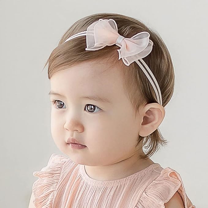 Lace Flower Bow-knot Baby Girls Headband Birthday Infant Wrap Elastic Baby Turban Hairband for Newborn Infant Toddler Kids (Style 4)