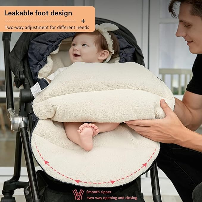 Waterproof &Thicken Universal Stroller Blanket for Babies,Toddler's Stroller Sleeping Bag & Footmuff & Bunting & Cover for Autumn Winter (Blue)