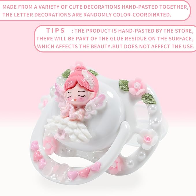 CutiePlusU Adult Sized Pacifier Dummy DIY Handmade Big Shield- White