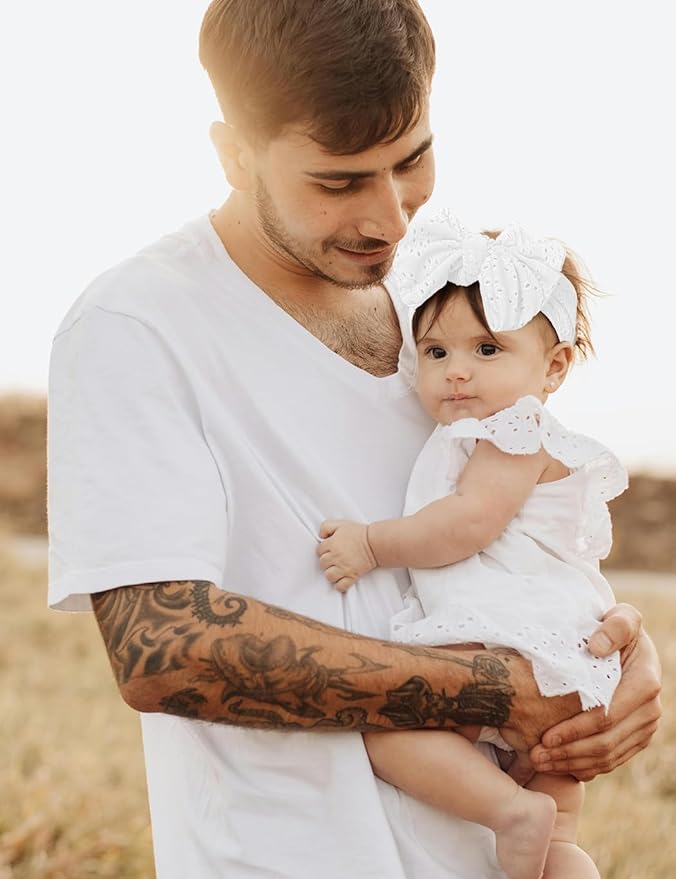 Stretchy Baby Girl Headbands Bows, Infant Headband Bows for Baby Bonnet Newborn Head Wraps Toddler Unisex (03H-17)