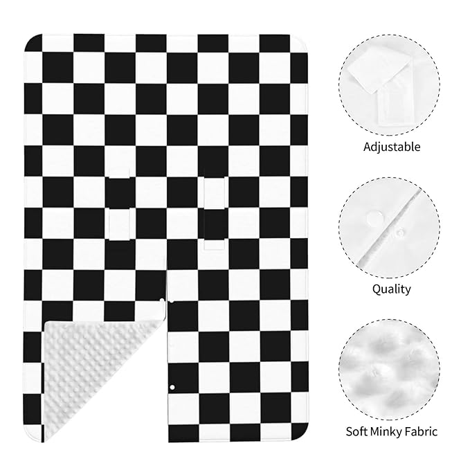 Baby Car Seat Cover Black and White Checkered Winter Carseat Canopies Cover Soft Breathable Infant Carseat Canopy for Infant Boys Girls#