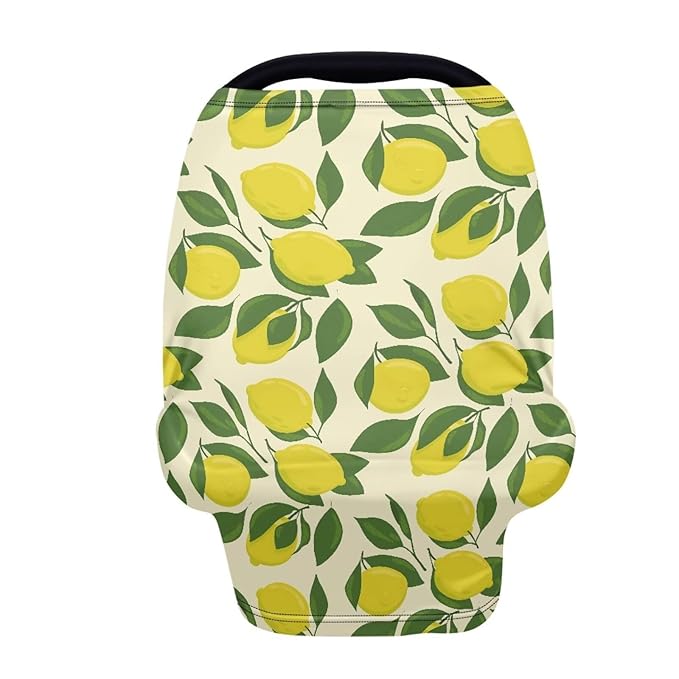 Lemon Car Seat Covers Baby,Nursing Covers Shopping Cart & Infinity Scarf Breathable Multi-Use Nursing Cover Up for Breastfeeding Carseat Canopy & Stroller Cover