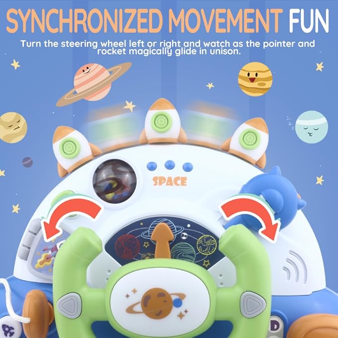 Caterbee Toddler Steering Wheel Montessori Toy, Educational Gift for Baby Toys 18 Months+